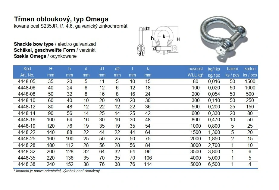 Třmen obloukový typ Omega 5mm